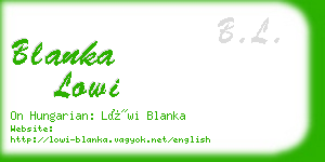 blanka lowi business card